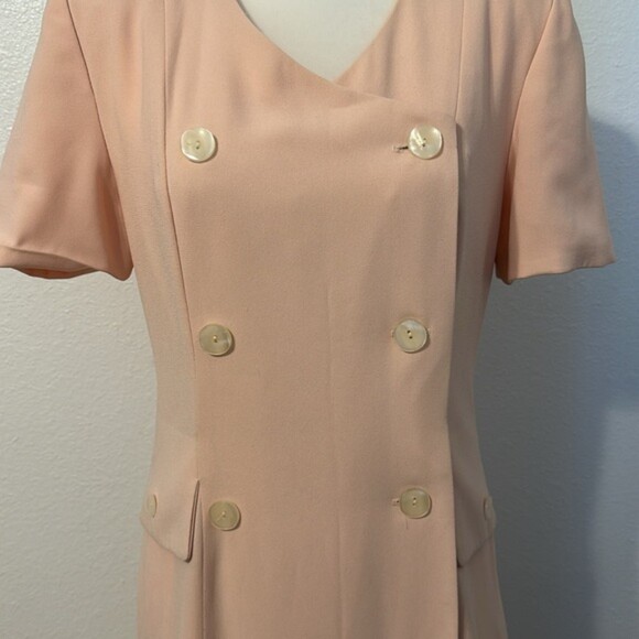 Vintage Talbots Midi Dress Womens 6 Pinup Rockabilly Pink Sailor Peach Retro - Picture 3 of 12